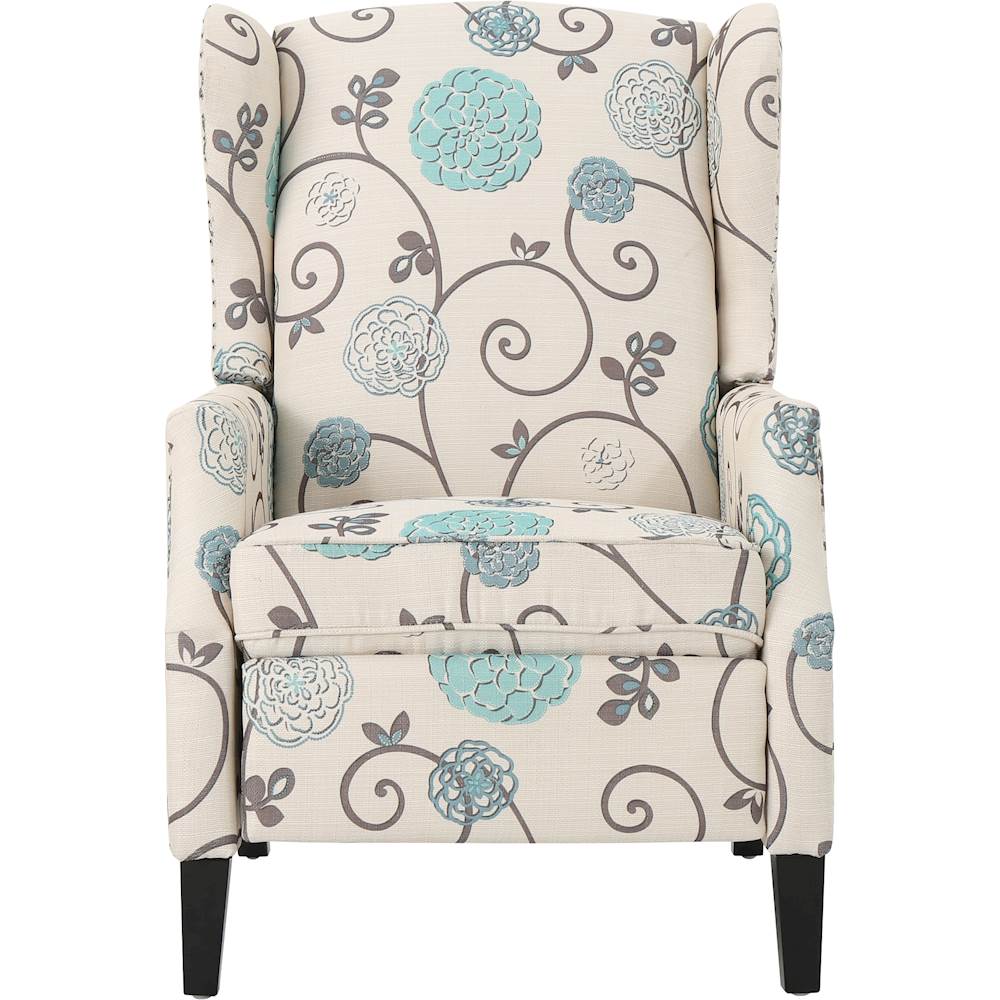 Noble House Muncie Recliner White And Blue Floral 301080 Best Buy