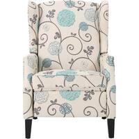 Noble House - Muncie Recliner - White And Blue Floral - Front_Zoom