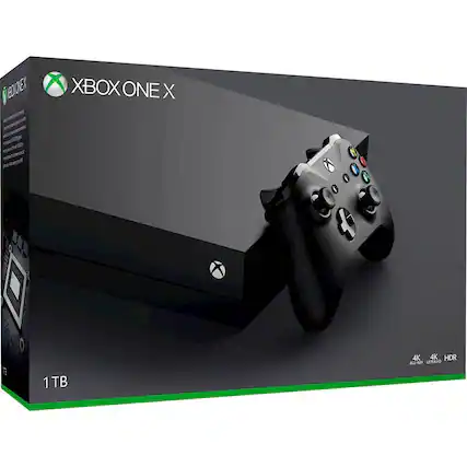 Front. Microsoft - Geek Squad Certified Refurbished Xbox One X 1TB Console with 4K Ultra Blu-ray.