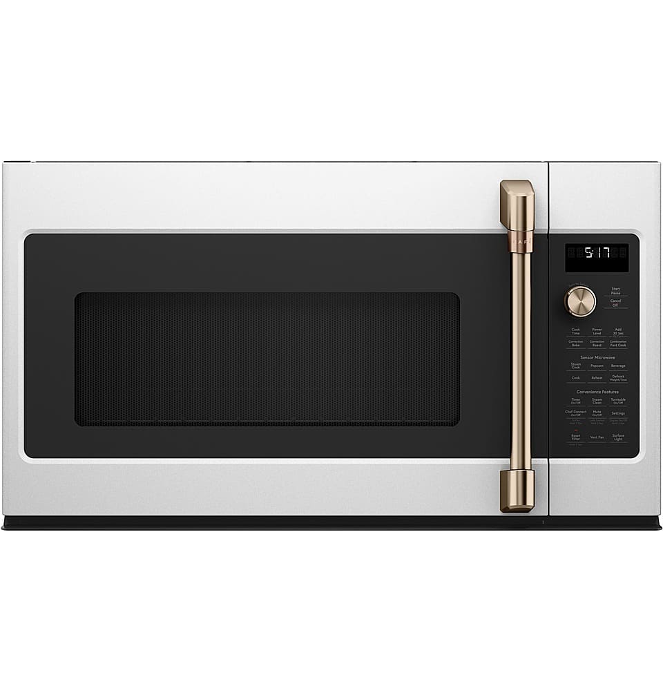 Front. Café - 1.7 Cu. Ft. Convection Over-the-Range Microwave with Sensor Cooking - Matte White.