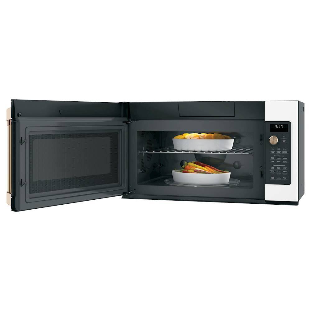 Alt View 12. Café - 1.7 Cu. Ft. Convection Over-the-Range Microwave with Sensor Cooking - Matte White.