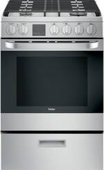 Haier - 2.9 Cu. Ft. Freestanding Gas Convection Range - Stainless steel - Front_Standard