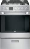 Haier - 24 in. Wide 4 Burners 2.9 Cu. Ft. Slide-In Gas Convection Range - Stainless Steel
