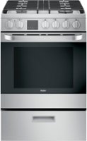 Haier - 2.9 Cu. Ft. Slide-In Gas Convection Range - Stainless steel - Front_Zoom