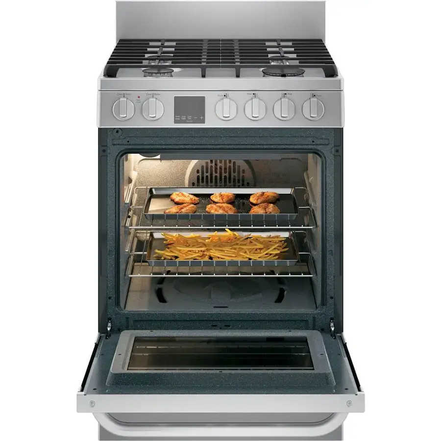 Alt View 16. Haier - 2.9 Cu. Ft. Slide-In Gas Convection Range - Stainless Steel.