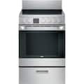 Haier - 24 in. Wide 4 Elements 2.9 Cu. Ft. Freestanding Electric Convection Range - Stainless Steel