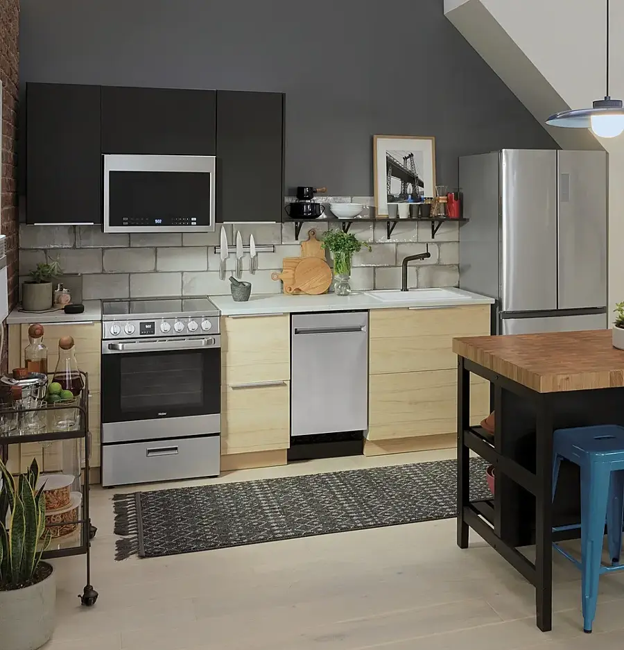 Alt View 24. Haier - 2.9 Cu. Ft. Freestanding Electric Convection Range - Stainless Steel.