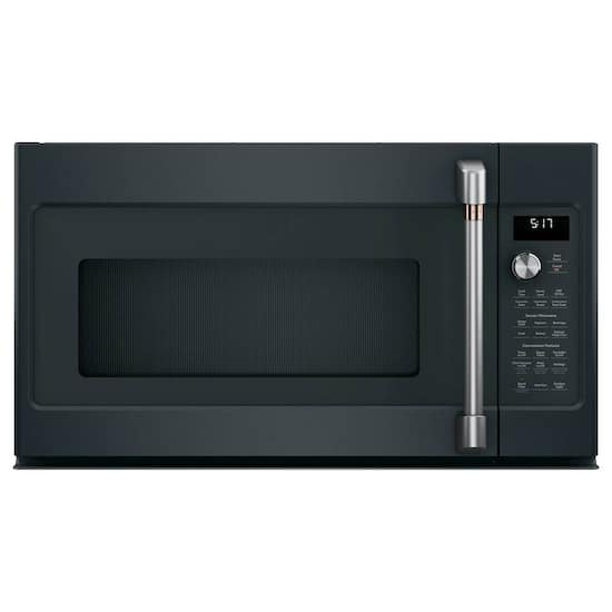 Cafe 1 7 Cu Ft Convection Over The Range Microwave With Sensor Cooking Matte Black Cvm517p3md1 Best Buy
