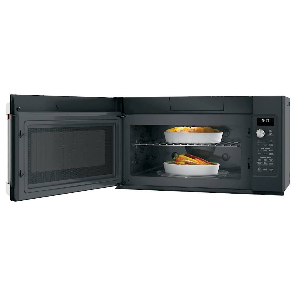 Alt View 12. Café - 1.7 Cu. Ft. Convection Over-the-Range Microwave with Sensor Cooking - Matte Black.