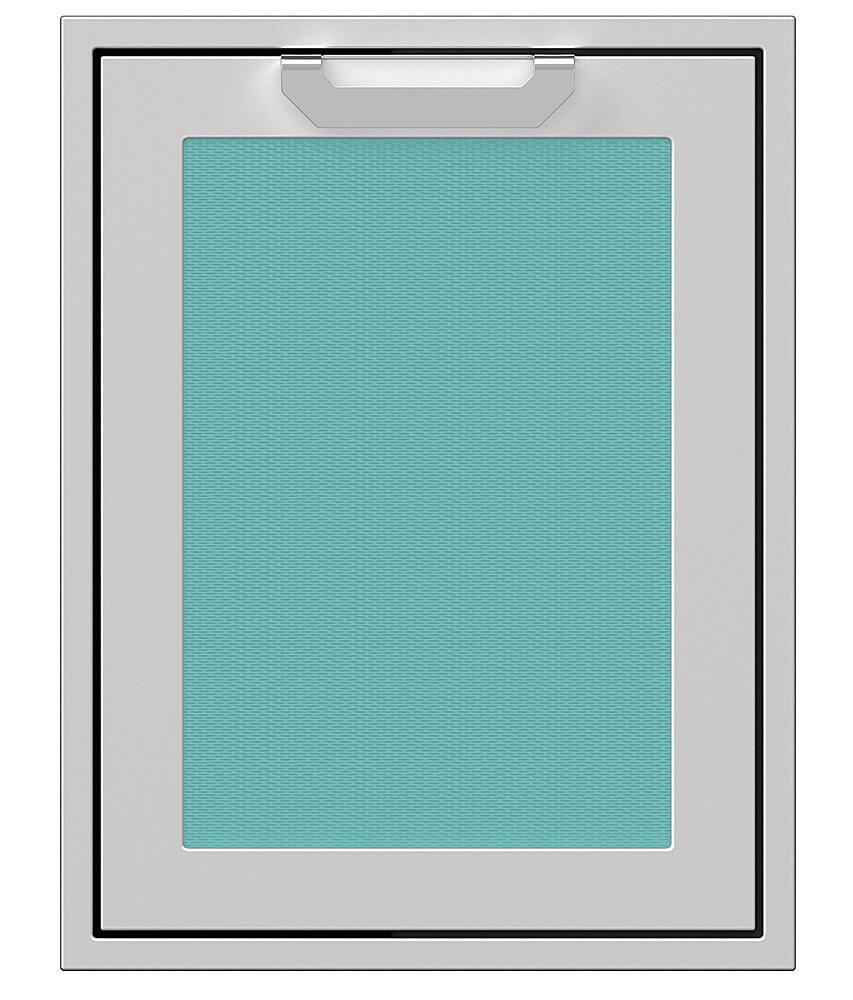 Angle. Hestan - 20" Outdoor Trash and Recycle Drawer - Bora Bora.