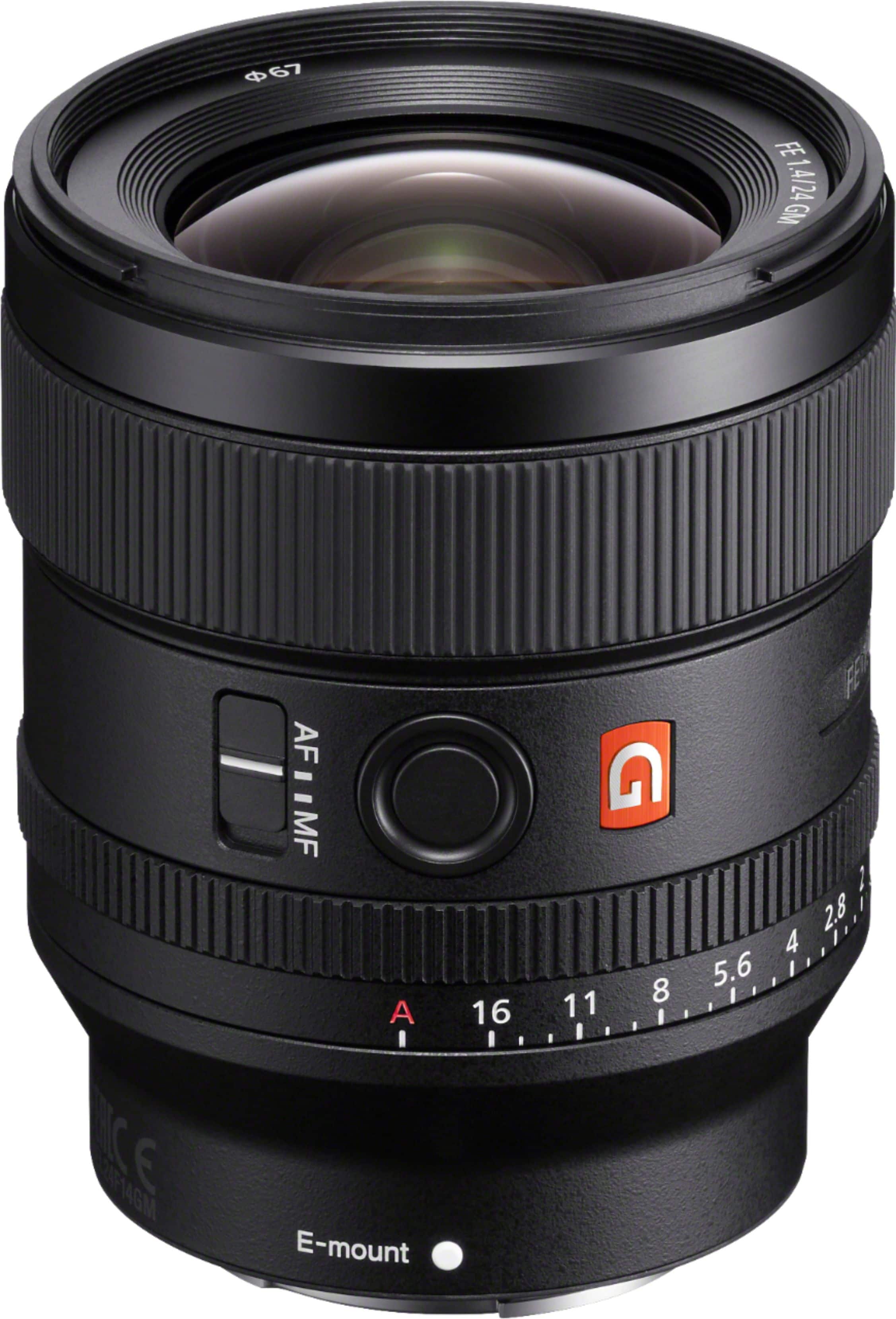 Front. Sony - G Master FE 24mm F1.4 GM Wide Angle Prime Lens for E-mount Cameras - Black.