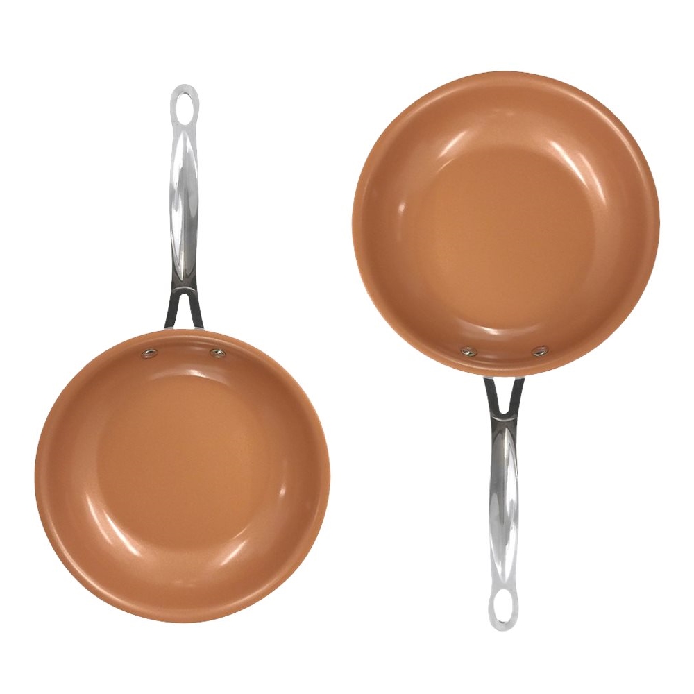 Angle View: Gotham Steel - Two-Piece Non-Stick Frying Pan Set - Copper