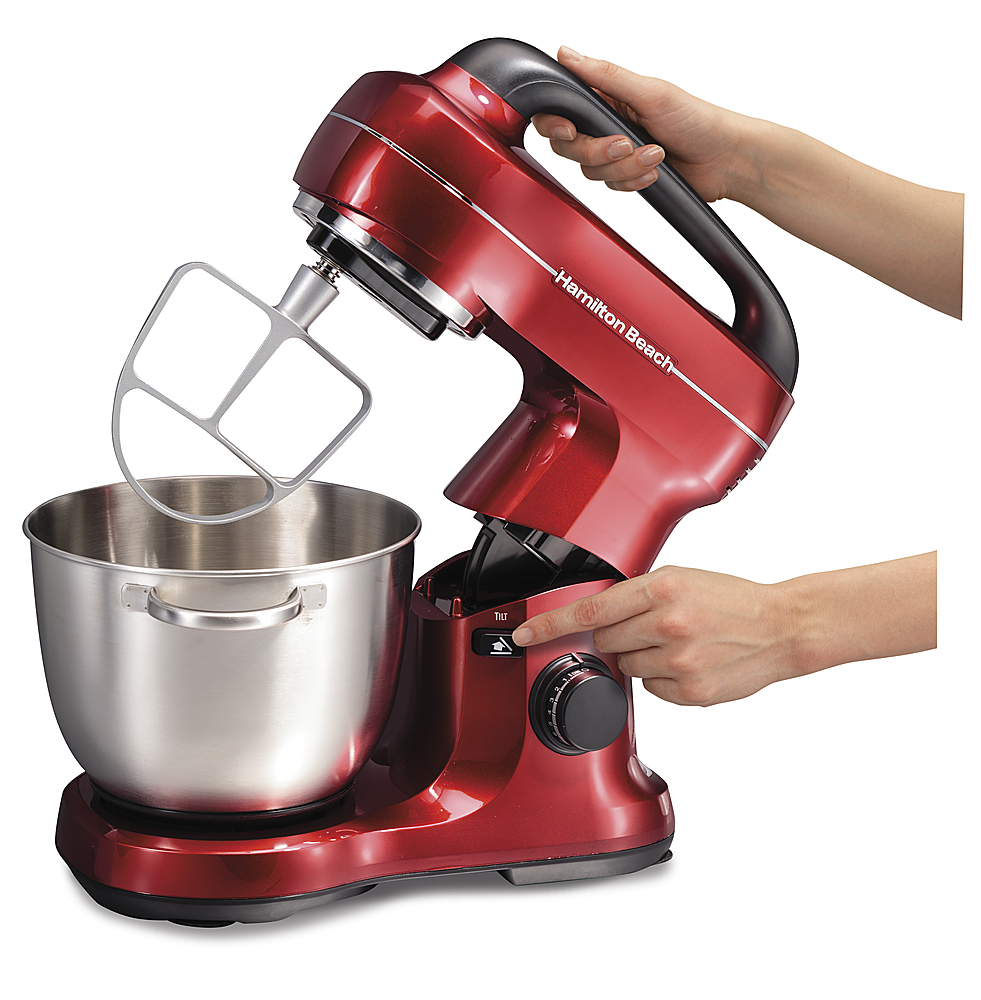 Buy the Hamilton Beach Red Stand Kitchen Mixer With Attachments