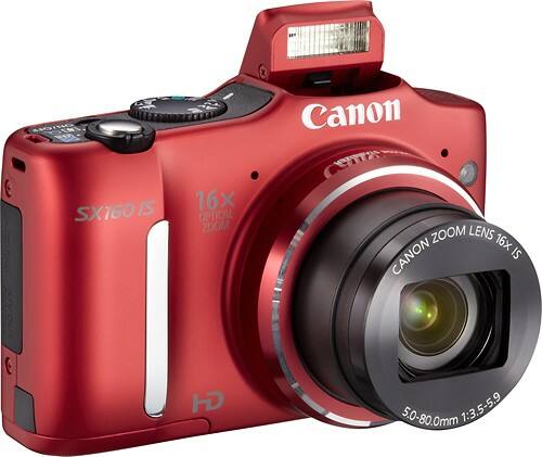 Best Buy: Canon PowerShot SX160 IS 16.0-Megapixel Digital Camera Red ...