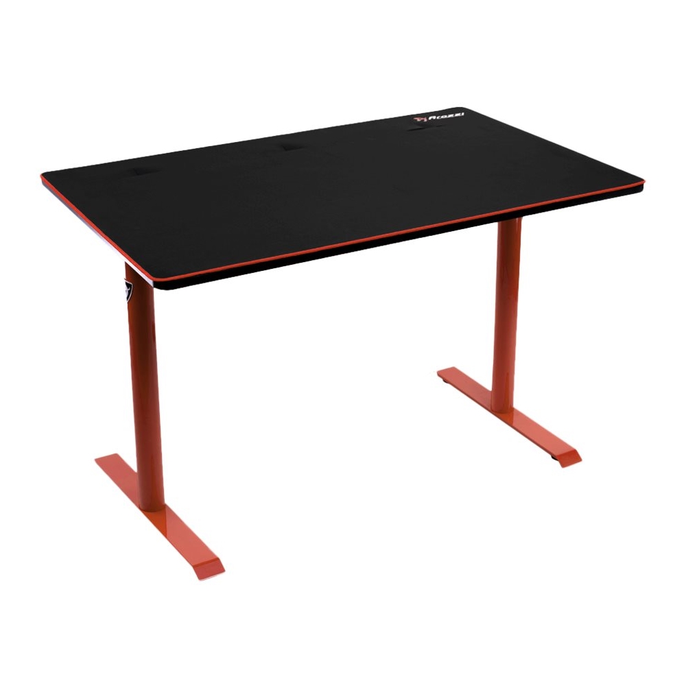 Left View: Arozzi - Arena Leggero Gaming Desk - Red with Black Accents