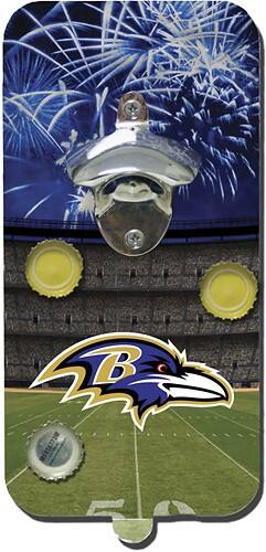 Front Standard. Evergreen - Clink N Drink Baltimore Ravens Magnetic Bottle Opener.