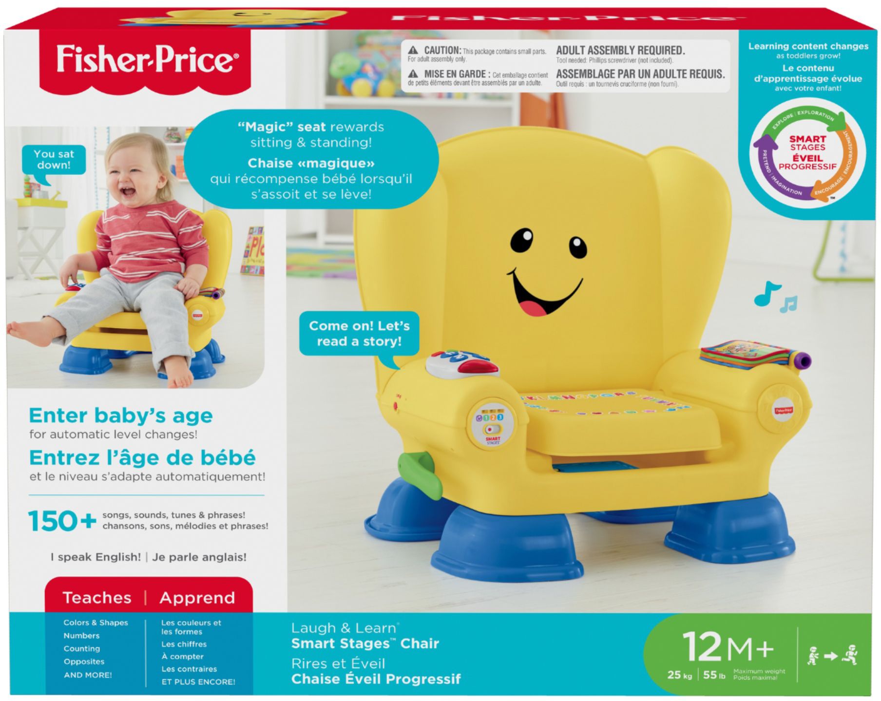 Fisher-Price Laugh and Learn Smart Stages Chair Yellow for sale online 