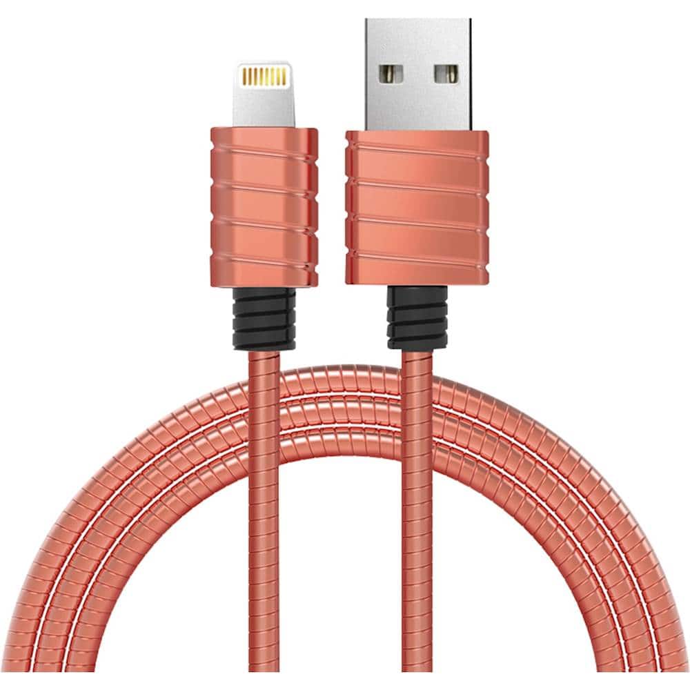 Front. iWalk - Apple MFi Certified 4' USB-to-Lightning Charge-and-Sync Cable - Pink.