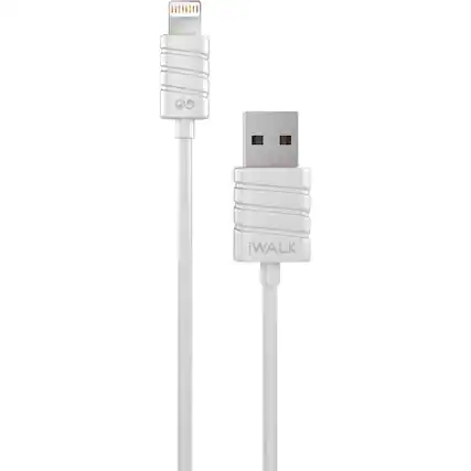 Front. iWalk - Apple MFi Certified 6.6' USB-to-Lightning Charge-and-Sync Cable - White.