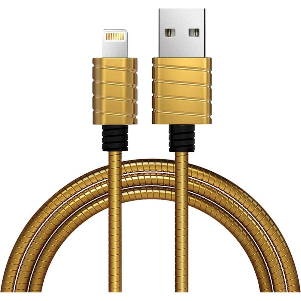 iWalk - Apple MFi Certified 4' USB-to-Lightning Charge-and-Sync Cable - Gold