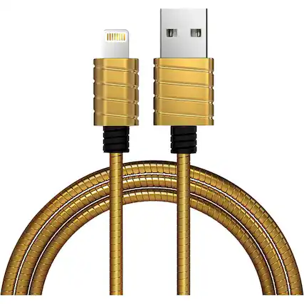 Front. iWalk - Apple MFi Certified 4' USB-to-Lightning Charge-and-Sync Cable - Gold.