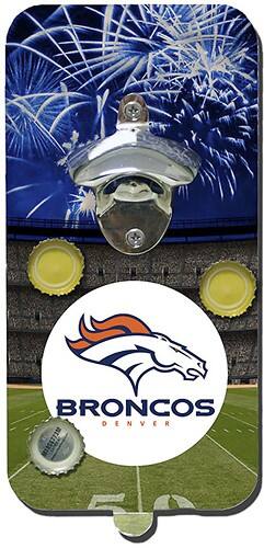 Front Standard. Evergreen - Clink N Drink Denver Broncos Magnetic Bottle Opener.