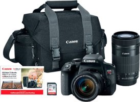 Canon - EOS Rebel T7i DSLR Two Lens Kit with 18-55mm and 55-250mm Lenses - Black - Front_Zoom