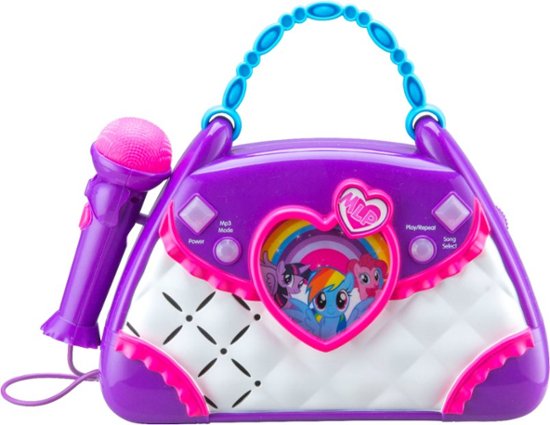 KIDdesigns - My Little Pony Magical Music Sing-Along Boombox Karaoke System - Purple/Pink/White - Front_Zoom