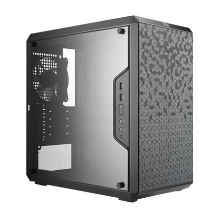 Front. Cooler Master - MasterBox Micro ATX Mini-Tower Case with Magnetic Filters and Adjustable I/O Panel - Black.