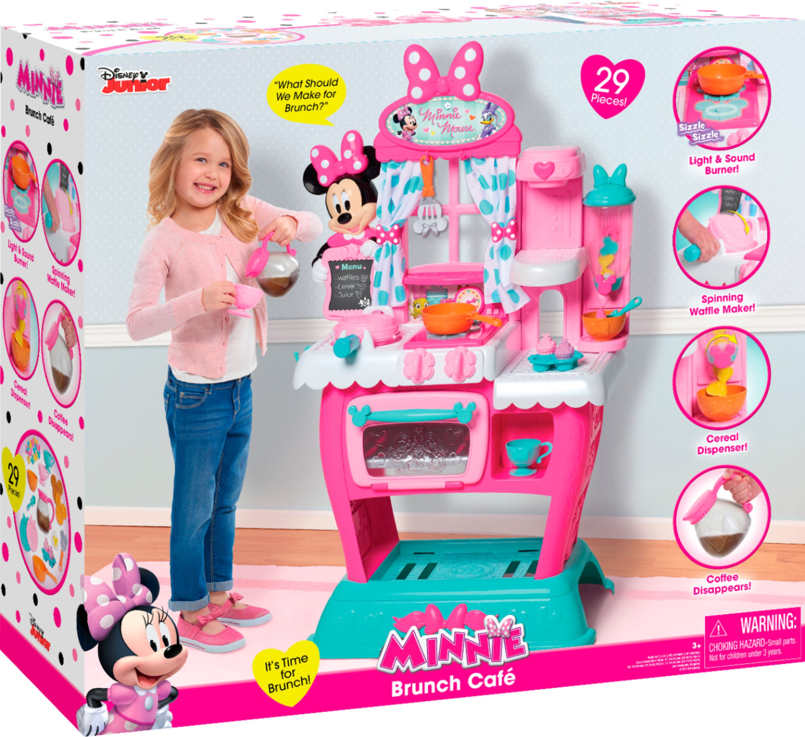 Brown Mailer Girl Kitchen Pretend Play Toy Minnie Happy Helpers Brunch Café 