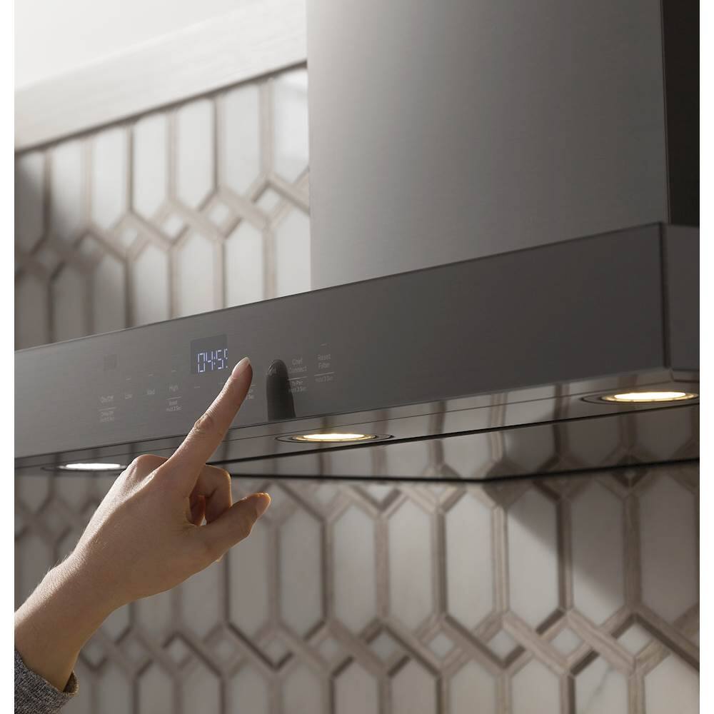 Best Buy GE 30" Convertible Range Hood Black Stainless Steel UVW9301BLTS