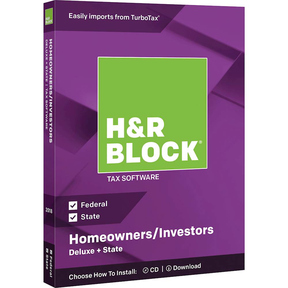 H&R Block Deluxe + State Tax Software Mac, Windows 133660018 Best Buy