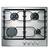 Front. Whirlpool - 24" Built-In Gas Cooktop - Stainless Steel.