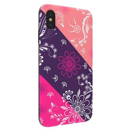 strongfit designers tough case for apple iphone xs max - diagonal flowers strongfit designers tough case for apple iphone xs max - diagonal flowers