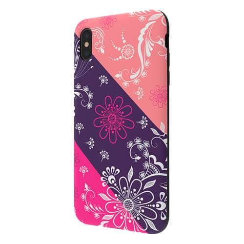 strongfit designers tough case for apple iphone xs max - diagonal flowers strongfit designers tough case for apple iphone xs max - diagonal flowers