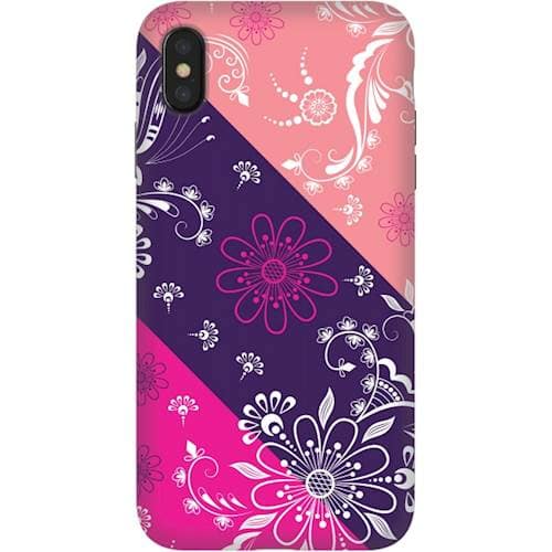 strongfit designers tough case for apple iphone xs max - diagonal flowers strongfit designers tough case for apple iphone xs max - diagonal flowers