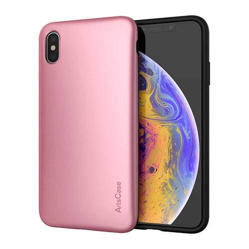 strongfit case for apple iphone xs max - rose gold/black