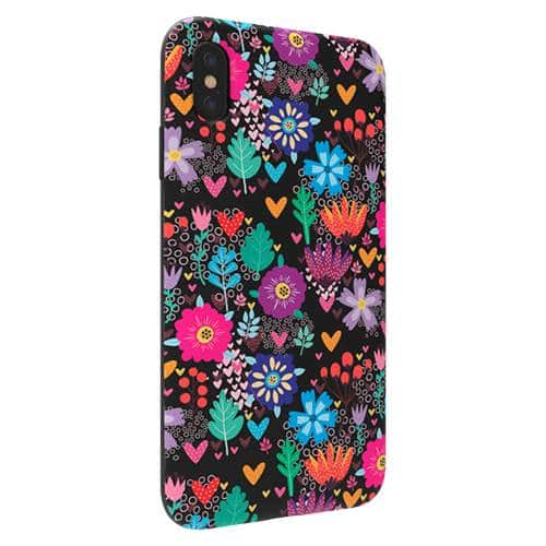 strongfit designers tough case for apple iphone xs max - flower party