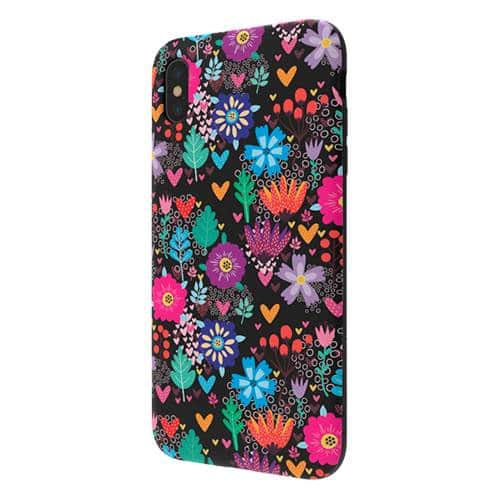 strongfit designers tough case for apple iphone xs max - flower party