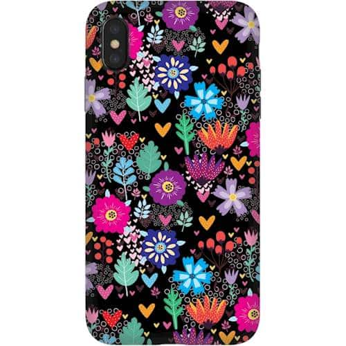 strongfit designers tough case for apple iphone xs max - flower party