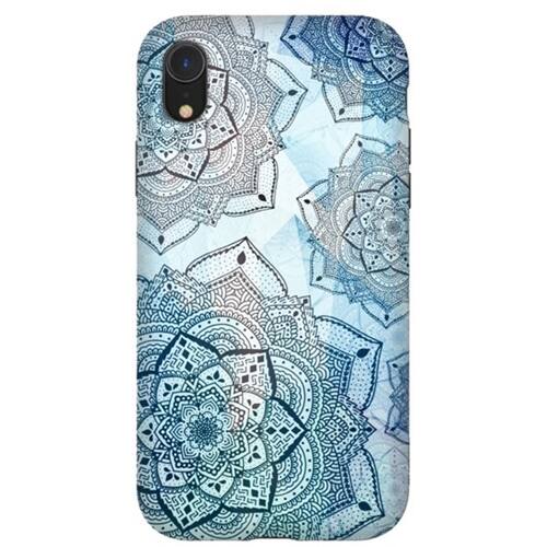 strongfit designers tough case for apple iphone xr - blue mandalas