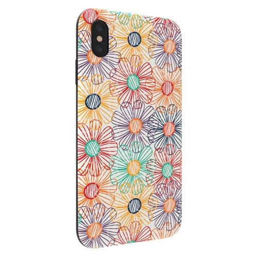 strongfit designers tough case for apple iphone xs max - rainbow floral