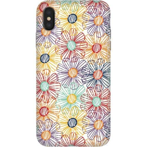 strongfit designers tough case for apple iphone xs max - rainbow floral