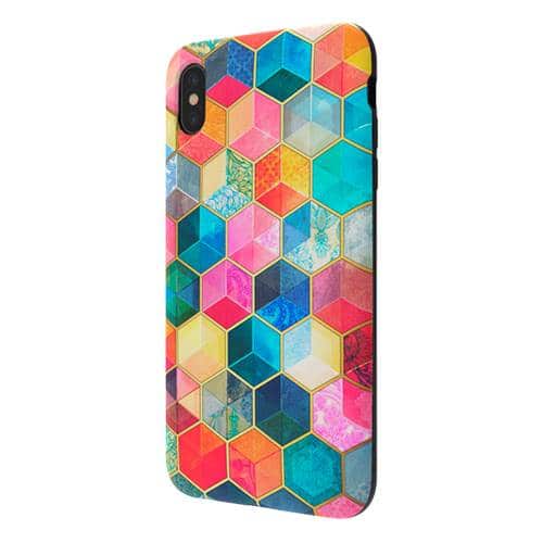 strongfit designers tough case for apple iphone xs max - crystal bohemian honeycomb cubes strongfit designers tough case for apple iphone xs max - crystal bohemian honeycomb cubes