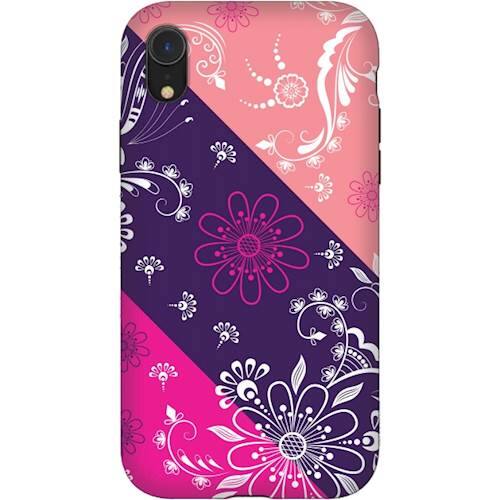 strongfit designers tough case for apple iphone xr - diagonal flowers strongfit designers tough case for apple iphone xr - diagonal flowers