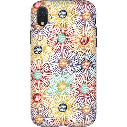 strongfit designers tough case for apple iphone xr - rainbow floral