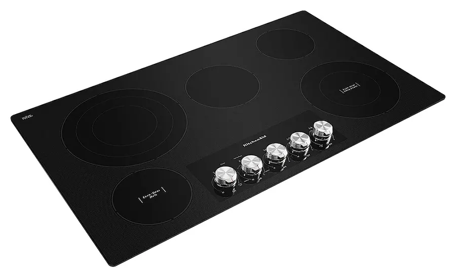KitchenAid 36 in. Wide 5 element Built In Electric Cooktop with Knob ...