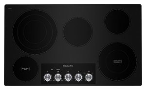 KitchenAid - 36" Built-In Electric Cooktop - Black - Front_Zoom