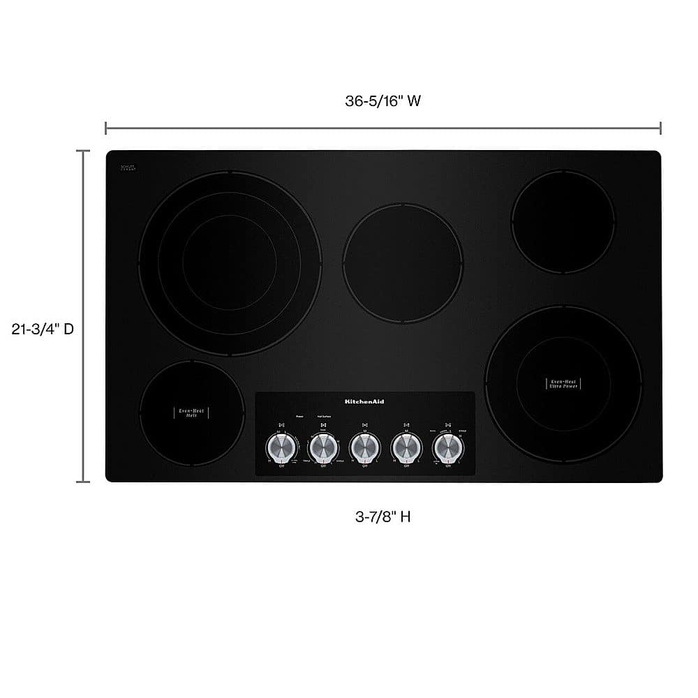 Alt View 11. KitchenAid - 36" Built-In Electric Cooktop - Black.
