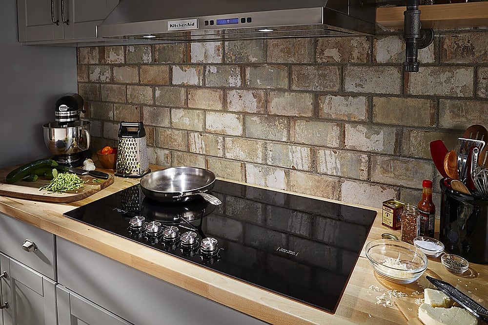 Alt View 18. KitchenAid - 36" Built-In Electric Cooktop - Black.